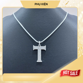  Mặt dây chuyền chữ T vòng cổ nam nữ kết hợp mặt dây chuyền thiết kế theo tên đính đá boy phố đi tiệc  đi chơi 