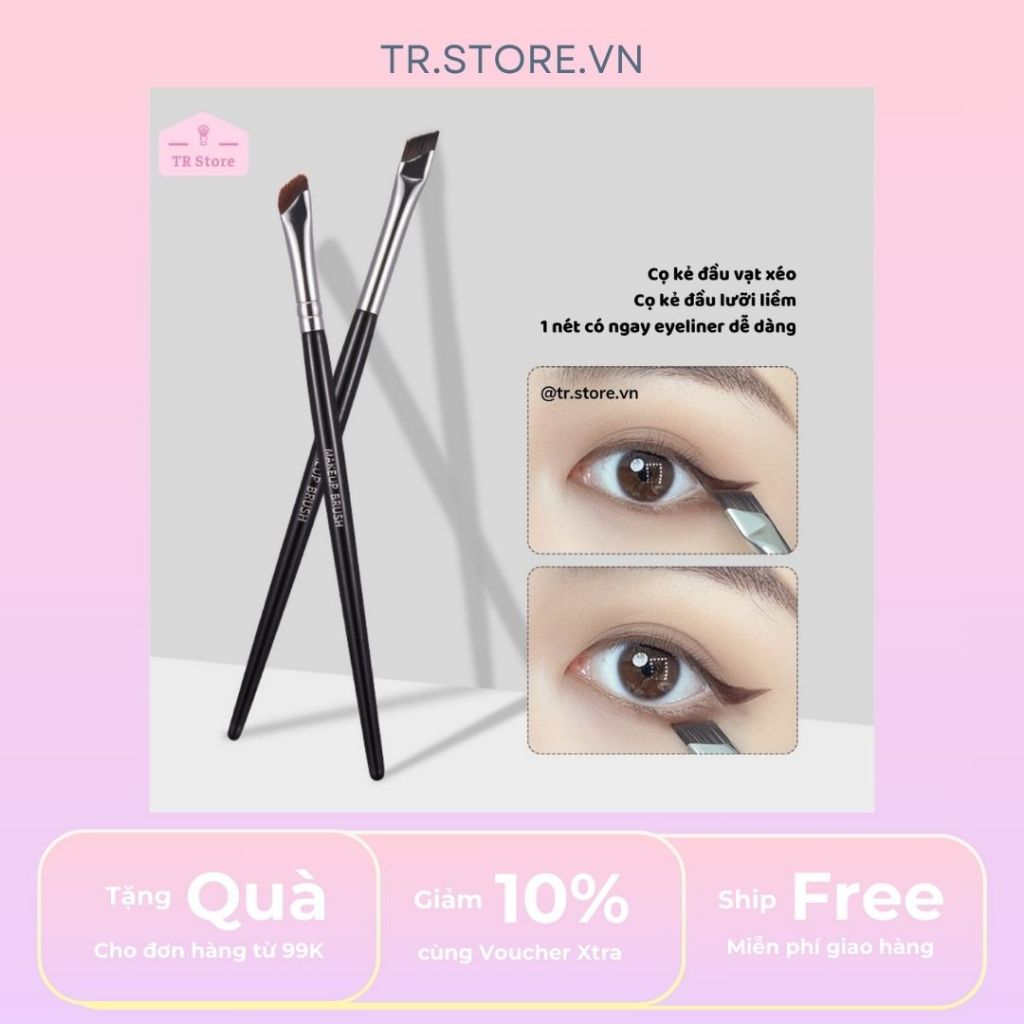 Cọ kẻ chân mày và kẻ mắt eyeliner trang điểm mắt Gecomo đầu xéo G1092 G1093