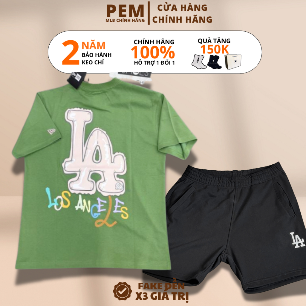 [Chính Hãng] Bộ quần đen LA + áo xanh lá LA New Era X MLB Hàng Chính Hãng giá tốt