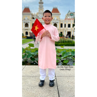 Áo Dài Cách Tân Kiểu Ngũ Thân Truyền Thống, Áo Dài Nam, Áo Dài Dành Cho Bé Trai Hiệu MR TWINS KID