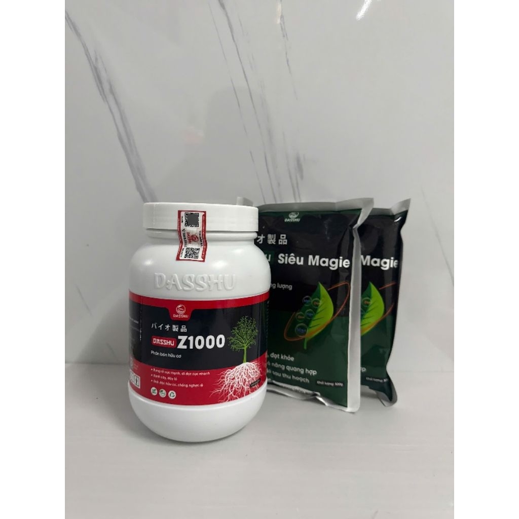 Phân bón Dasshu Nhật Bản Z1000 + tặng kèm 2 gói Dasshu siêu Magiee Kẽm. hàng chính hãng. tổng 1kg, g