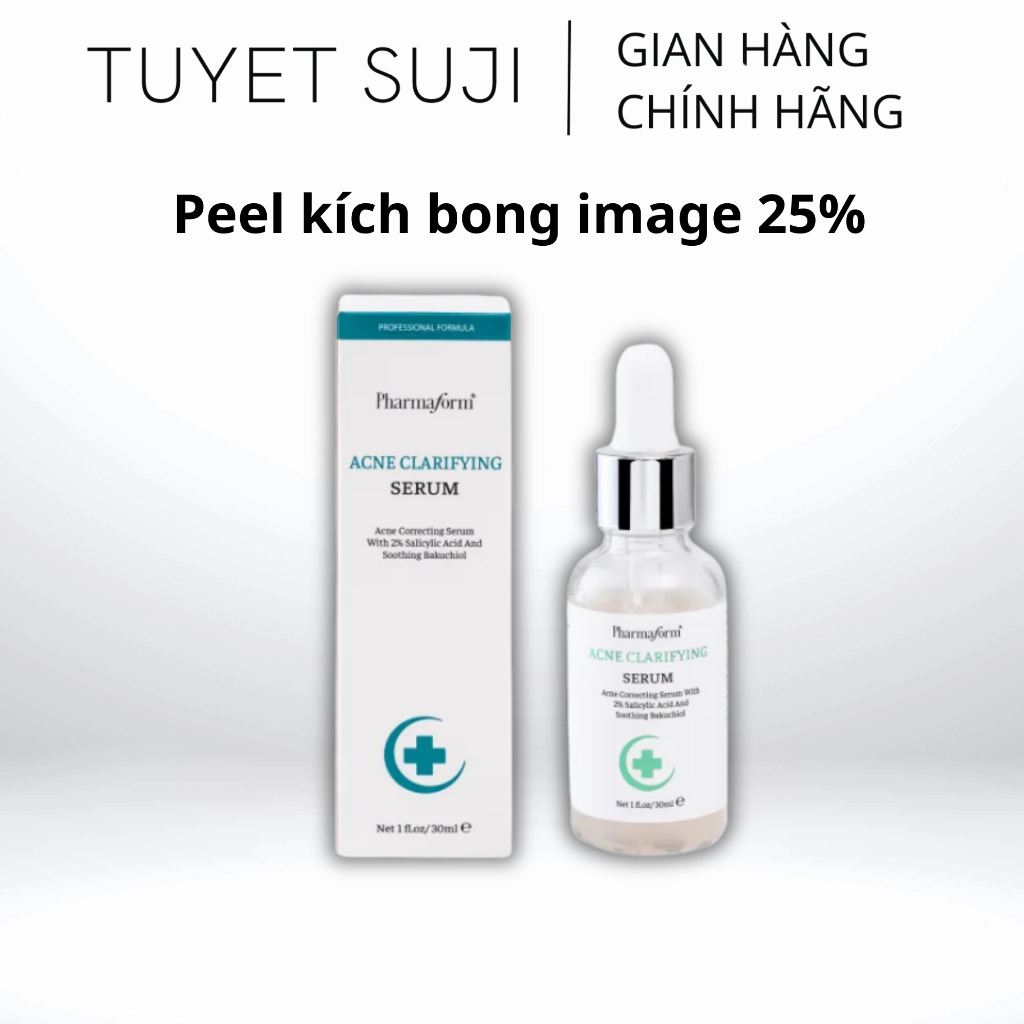 Serum Pharmaform Acne Clarifying Serum 2% Salicylic Acid + 1% Zinc PCA Cho Da Dầu Mụn