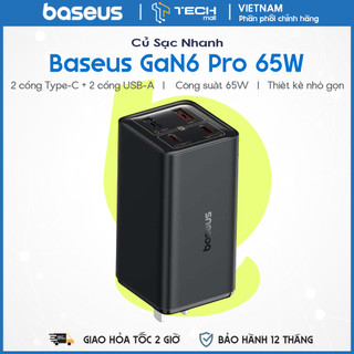  Củ Sạc Nhanh Baseus GaN6 Pro Fast Charger 2C+2U 65W 