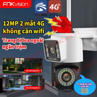 [FNKvision]  Camera giám sát Yoosee 12MP 4G tích hợp sim 4G Không cần WIFI Ngoài trời kháng nước Xem đêm có màu