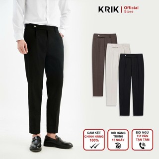 Quần Âu Nam KRIK Form Baggy Chất Liệu Polyester Cao Cấp Mềm Mại Thoáng Khí Co Giãn Tốt QA7087