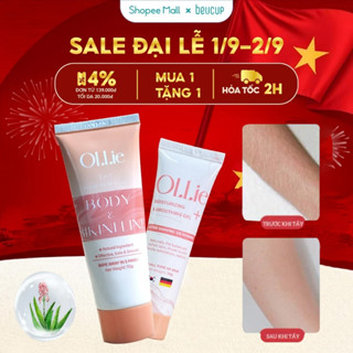 Kem tẩy lông OLLIE, tẩy lông vùng kín, nách, tay, chân, tẩy lông an toàn không đau rát,phù hợp mọi loại da dung tích 70g