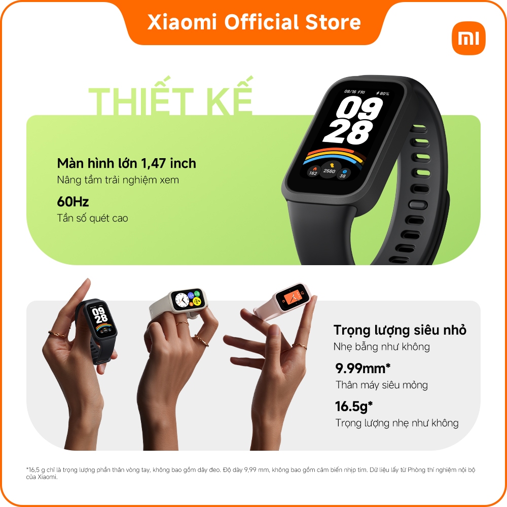 Vòng đeo tay thông minh Xiaomi Smart Band 9 Active | Màn hình TFT 1,47'', tần số quét cao 60Hz | BigBuy360 - bigbuy360.vn