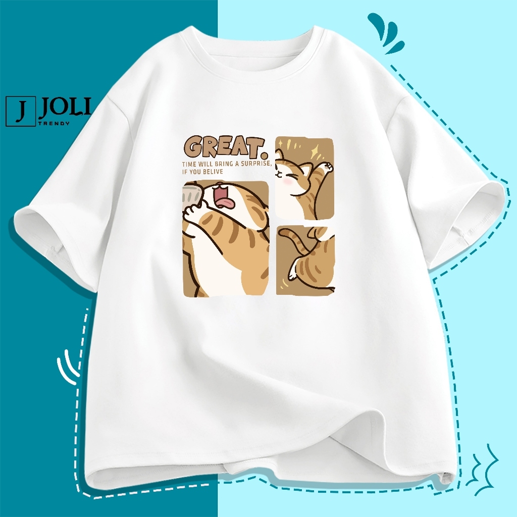 Áo Thun Nam Nữ Unisex Tay Lỡ By JOLI Mã TN Great Cat In Hình Chất Cotton Form Rộng Phong Cách Ulzzang J Joli Trendy | BigBuy360 - bigbuy360.vn