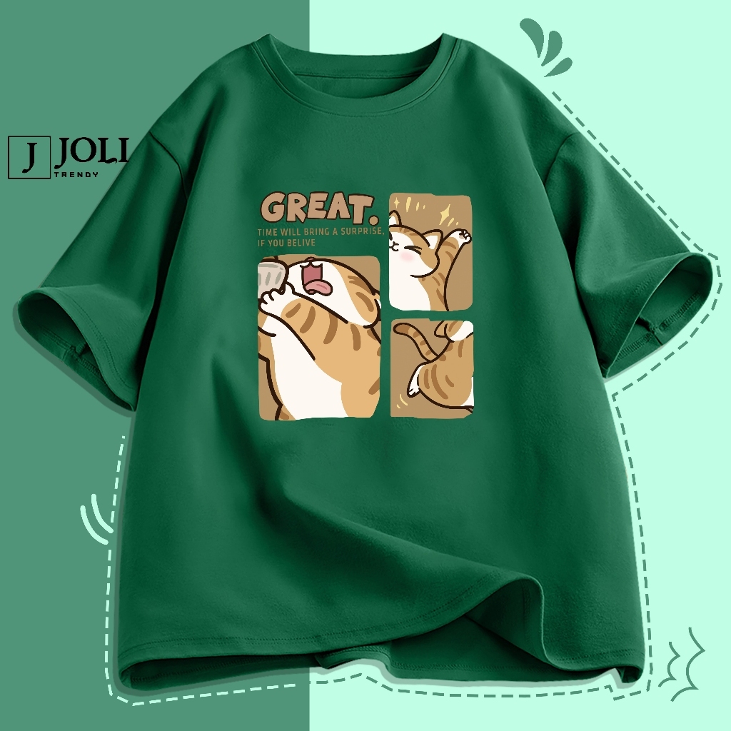 Áo Thun Nam Nữ Unisex Tay Lỡ By JOLI Mã TN Great Cat In Hình Chất Cotton Form Rộng Phong Cách Ulzzang J Joli Trendy | BigBuy360 - bigbuy360.vn