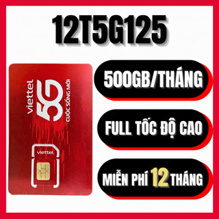 [ TẶNG THÊM 2 THÁNG ] Sim  4G Viettel Trọn Gói 1 Năm Dùng Mạng Miễn Phí MAX BĂNG THÔNG 12V90B 12MXH100 12ST60N 12SD125