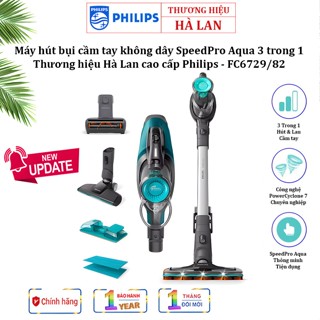 Máy hút bụi cầm tay không dây đa năng 3 trong 1, dạng cán SpeedPro Aqua thông minh - FC6729/82