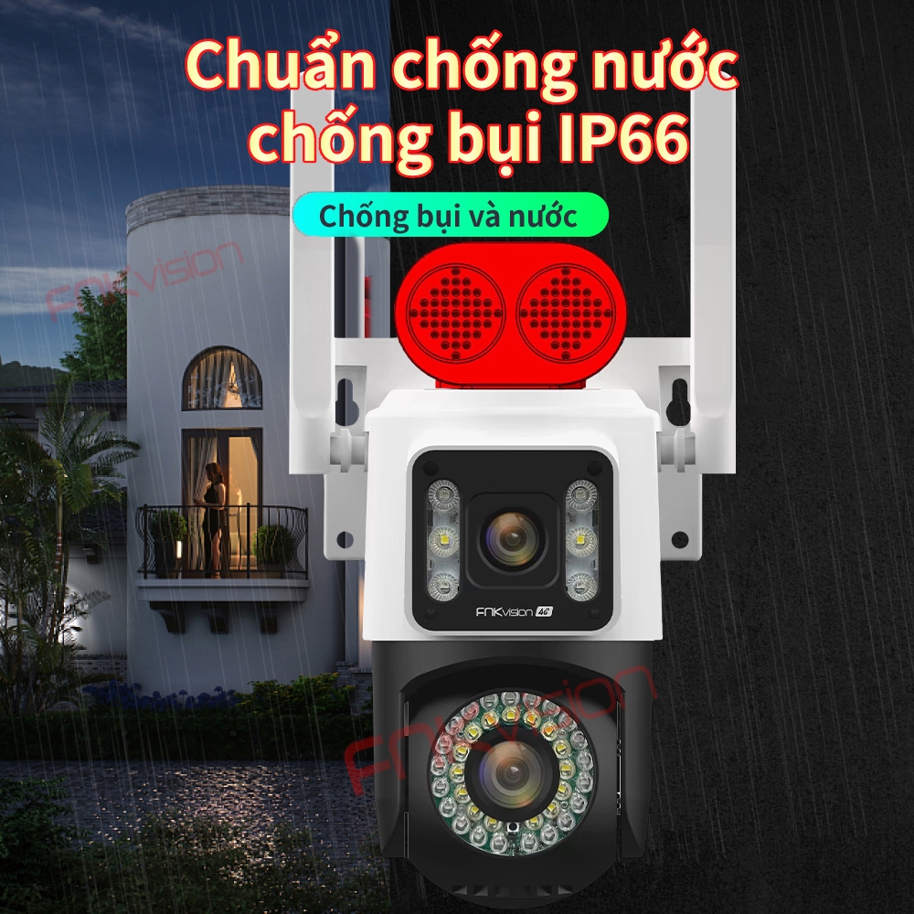 [FNKvision] Camera ngoài trời 2 mắt 4G Yoosee 12MP Loa ngoài lớn Xem đêm có màu Không cần WIFI Kháng mưa kháng nước | BigBuy360 - bigbuy360.vn