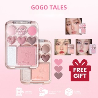  GOGO TALES Bảng phấn mắt má hồng 8 ô màu bắt 3 in 1 Stick Sweet Heart 
