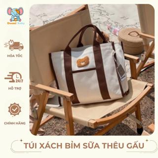 Túi Xách Bỉm Sữa Thêu Gấu Hàn Quốc Đáng Yêu Doomi Store - HT391