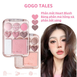 GOGO TALES Bảng phấn mắt má hồng 8 ô màu bắt 3 in 1 Stick Sweet Heart