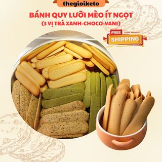  Bánh Quy Lưỡi Mèo Ít Ngọt – Cookie Giòn Tan Healthy Snack Ăn Vặt Lành Mạnh Nguyên Liệu Tự Nhiên 400gr  