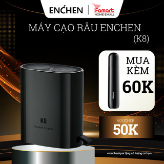 Máy cạo râu Enchen K8 đầu cạo 2D chống nước, 18 lưỡi dao tự mài, pin dùng đến 60 ngày, BH 6 tháng