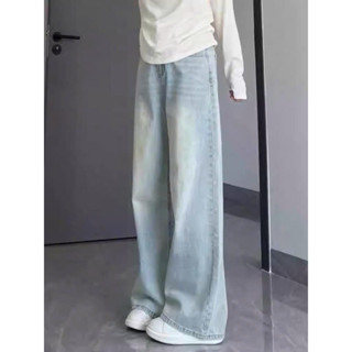  Quần Jeans Nữ Ống Suông Quần Bò Ống Rộng Nữ Xanh Cổ Điển Không Lỗi Mốt KT05 