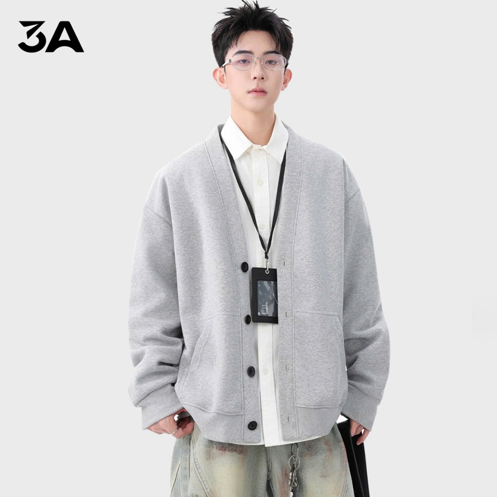 Áo Cardigan unisex nam nữ, chất nỉ tăm dày dặn, áo khoác nhẹ mùa thu đông Local Brand 3A Menstore | 