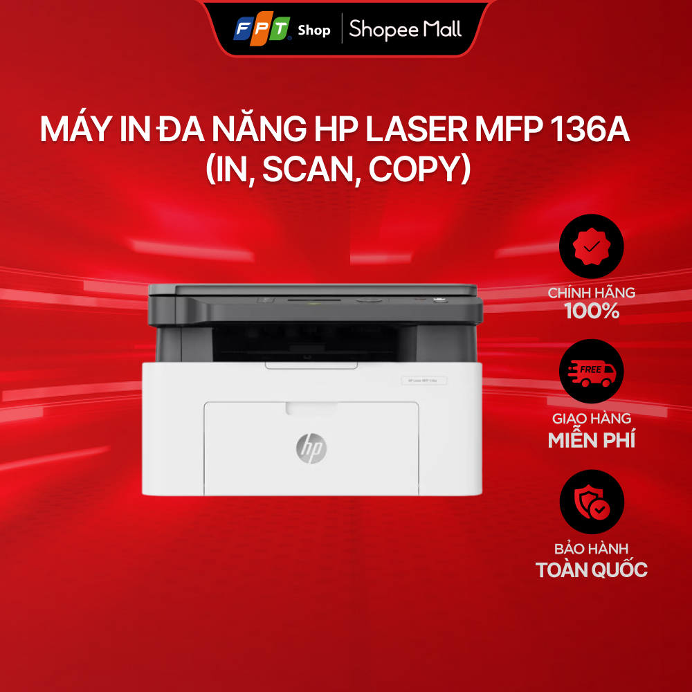 [Chỉ GH tận nơi] Máy in đa năng HP Laser MFP 136a (in, scan, copy)