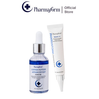  COMBO Tinh chất phục hồi chống lão hóa căng bóng da Pharmaform Copper Peptide Advance Serum 30ml  +  Retinol 1.0 15g  