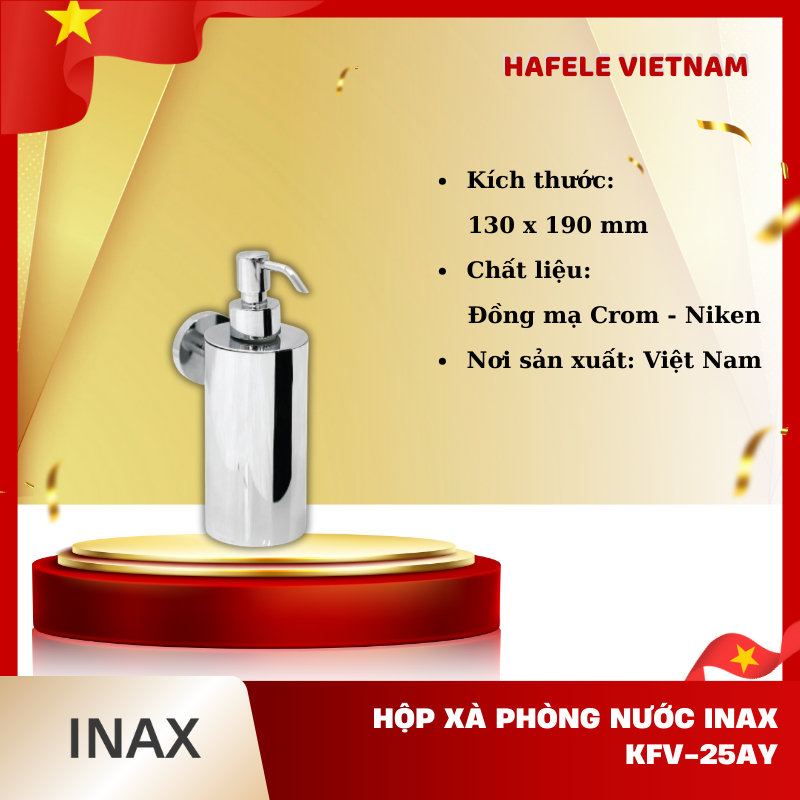 Hộp Xà Phòng Nước Gắn Tường INAX KFV-25AY, Chất Liệu Cao Cấp, Nút Nhấn Tiện Dụng - FEM