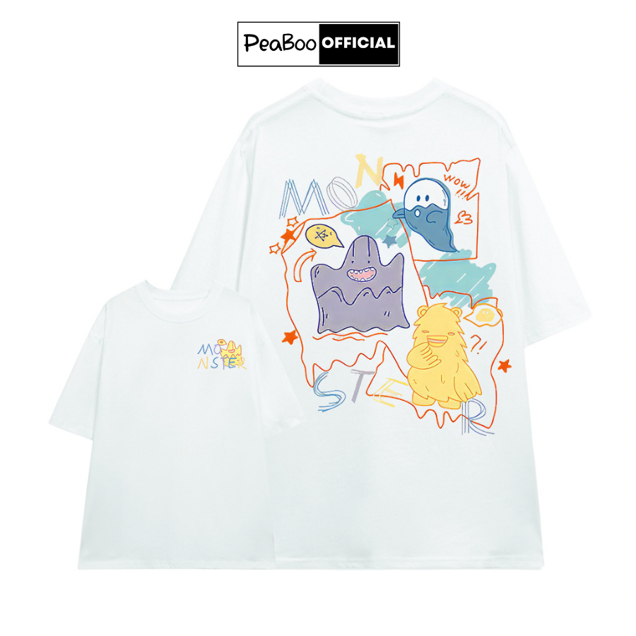 Áo Thun Nữ, Áo Phông Unisex By PEABOO Mã TN Monster Chất Cotton Thoáng Mát Form Rộng Tay Lỡ Cho Nam Nữ | BigBuy360 - bigbuy360.vn
