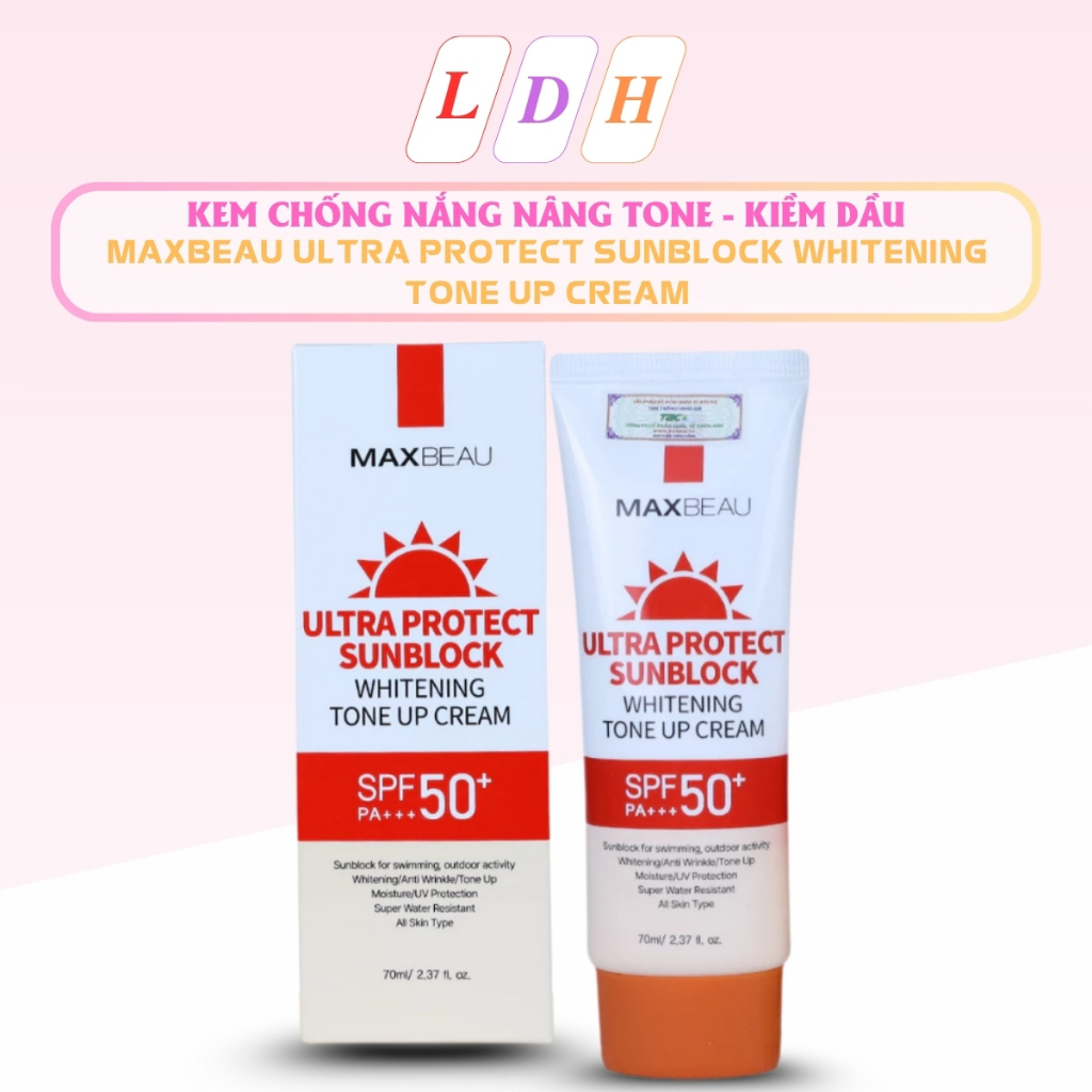Kem chống nắng vật lý MAXBEAU ULTRA PROTECT SUNBLOCK WHITENING TONE UP CREAM 70ml