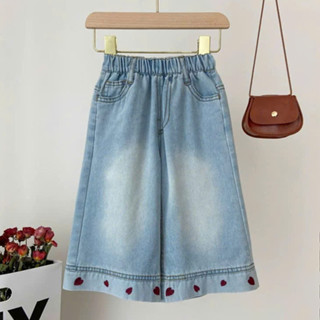 Quần jean bé gái [Bongkids], Quần jean suông bé gái chất liệu jean bò mềm đẹp xịn đủ sz cho bé 13 - 45kg -  QS6