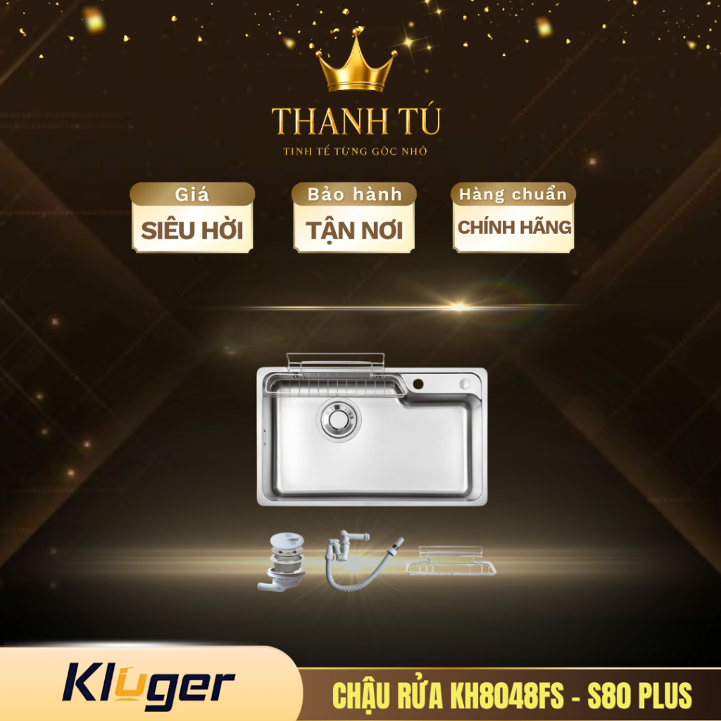 Chậu rửa chén Kluger KH8048FS - S80 Plus bảo hành chính hãng + TẶNG VÒI TRỊ GIÁ 2 TRIỆU