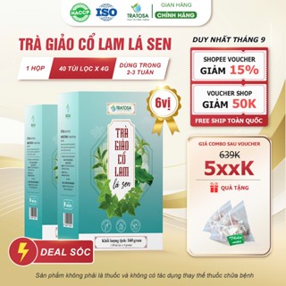 Trà giảo cổ lam lá sen TRATOSA 6 Vị thảo dược tốt cho huyết áp, tim mạch hoàn toàn từ thiên nhiên