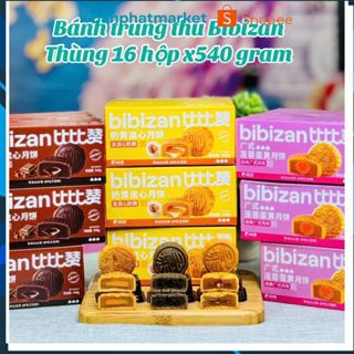 [Hộp12cái~540g] Bánh trung thu Lava nhân trứng muối tan chảy/ sô cô la chảy BIBIZAN