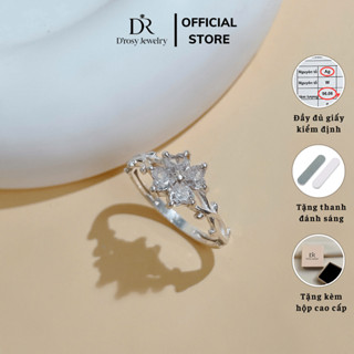  Nhẫn nữ bạc 925 họa tiết cỏ 4 lá cao cấp sang trọng thương hiệu DROSY JEWELRY NB11 