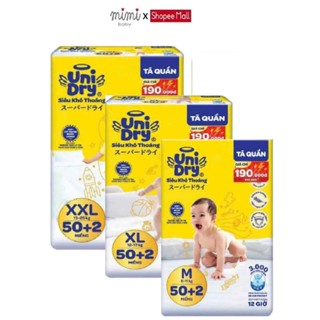 Combo 3 Tã quần Unidry khô thoáng đủ size M/L/XL/XXL- Loại 50+2 miếng/gói