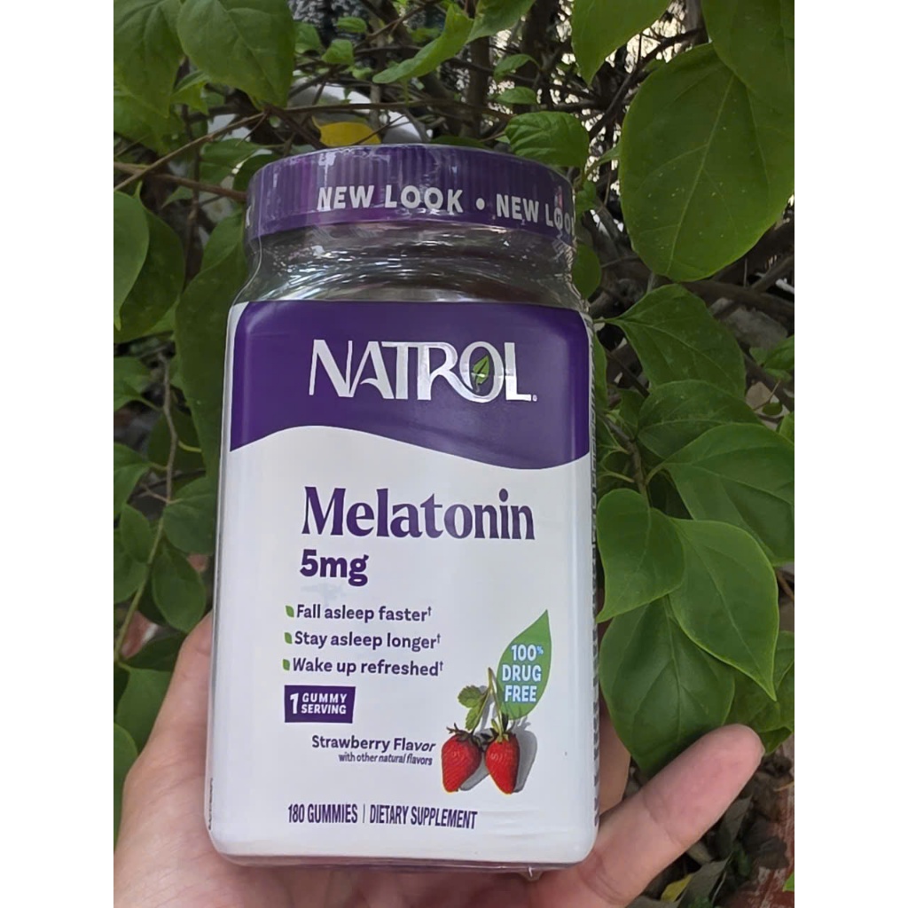[Chính hãng] Kẹọ Dẻo Giúp Ngủ Ngon Natrol Melatonin 5 Mg Sleep 180 Viên Vị Dâu