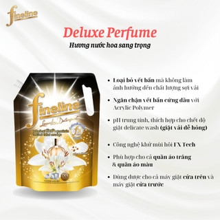 Chính Hãng - Nước Giặt đậm đặc Fineline túi 1250ml giúp quần áo trắng sáng lưu hương dài lâu