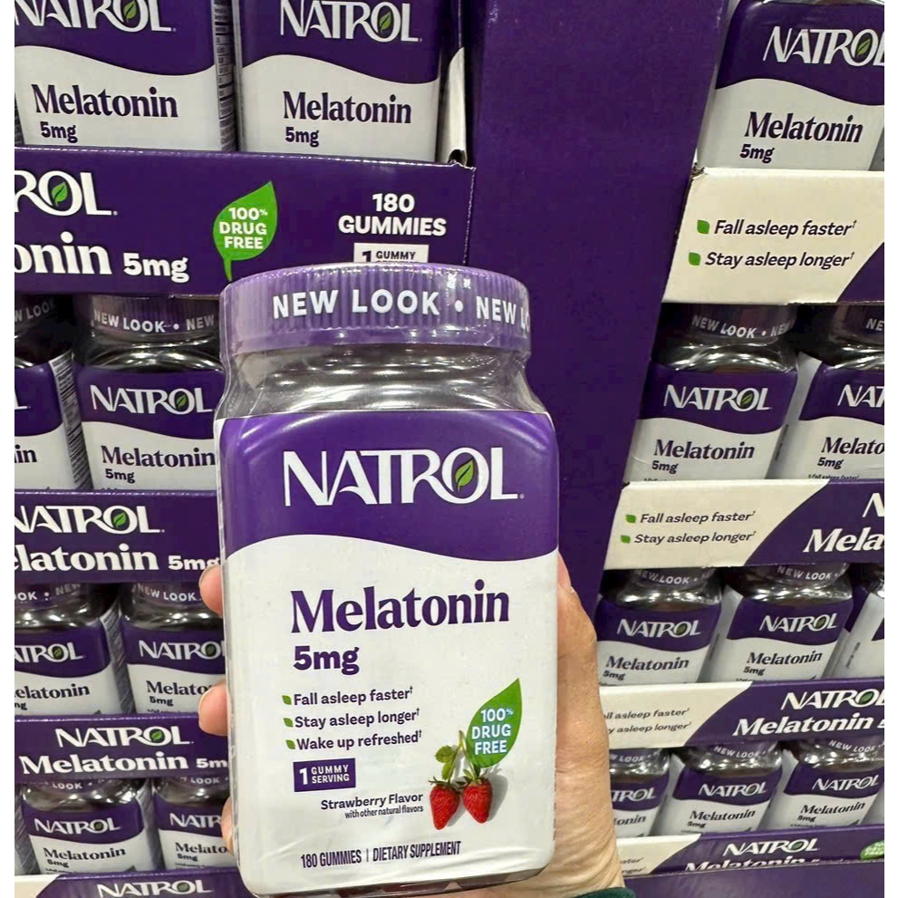 [Chính hãng] Kẹọ Dẻo Giúp Ngủ Ngon Natrol Melatonin 5 Mg Sleep 180 Viên Vị Dâu