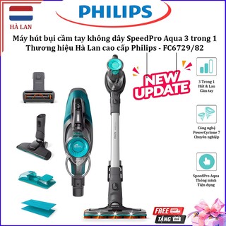  Máy hút bụi cầm tay không dây dạng cán 3 trong 1 SpeedPro Aqua thương hiệu cao cấp Philips FC6730 81 - Hàng Chính Hãng 