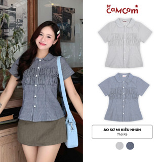  Áo Sơ Mi Kiểu Nhún Ngực Bycamcam Chiết Eo Tôn Dáng Thời Trang Nữ AMN221 