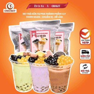 Set Trà Sữa Tự Pha 5 Ly – Nguyên Liệu Pha Chế Trà Sữa Ngon Tại Nhà – Én Ca Na x Cricket Food