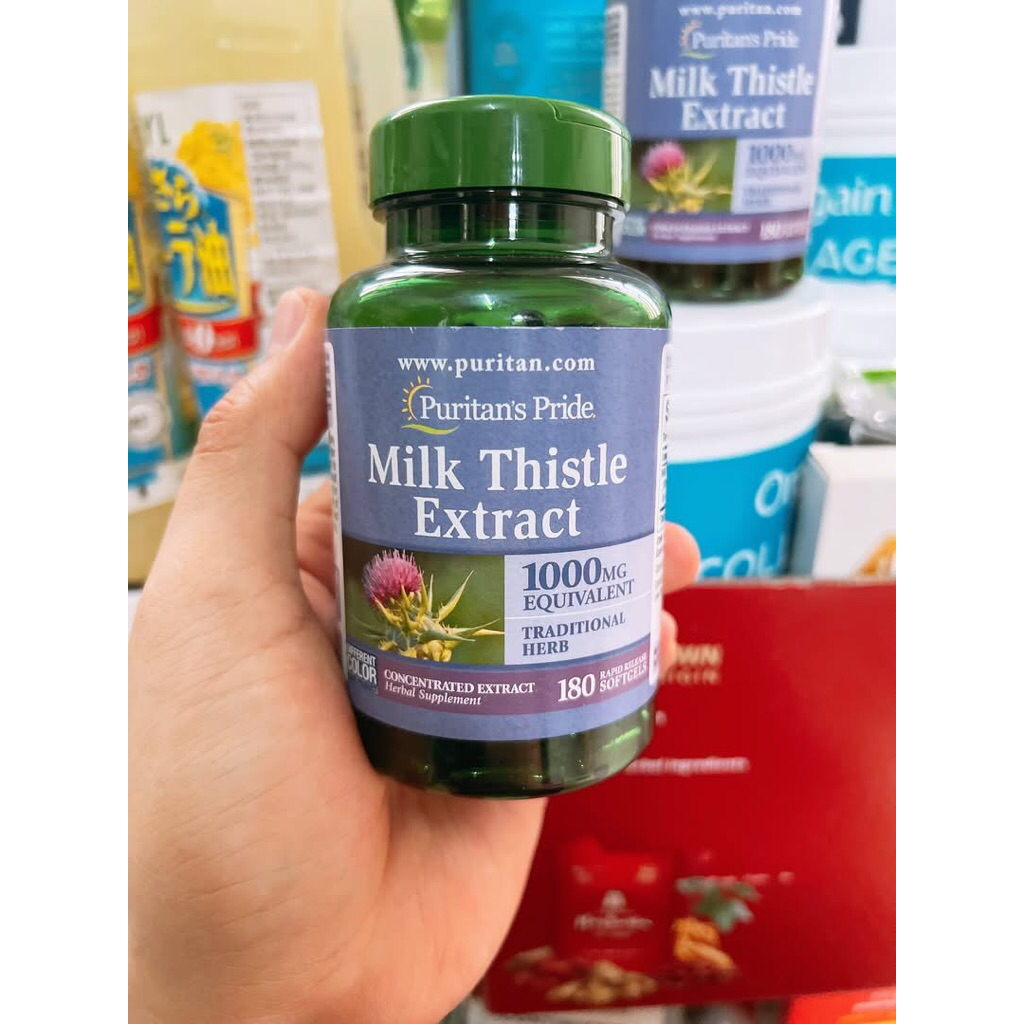 [ HSD 02/2028 ] Viên uống bổ gan PURITANS PRIDE MILK Thistle Extract 1000mg 180 Viên Của Mỹ.
