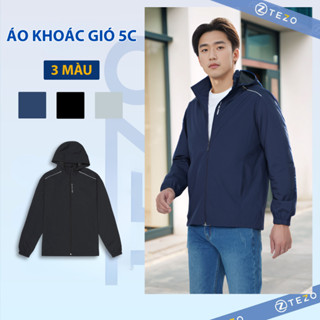 Áo khoác gió nam Tezo 2 lớp chất liệu cao cấp siêu nhẹ, chống nước cản gió giữ ấm có mũ tiện lợi 24AG2T018