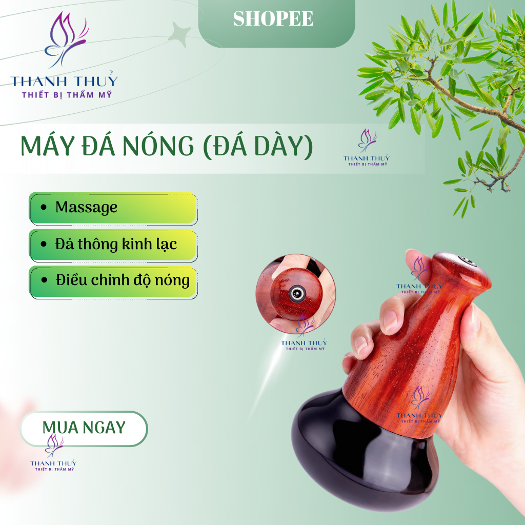 Máy massage đá nóng điện | Cốc nhiệt đá massage body đả thông kinh lạc | Máy đá nóng massage body