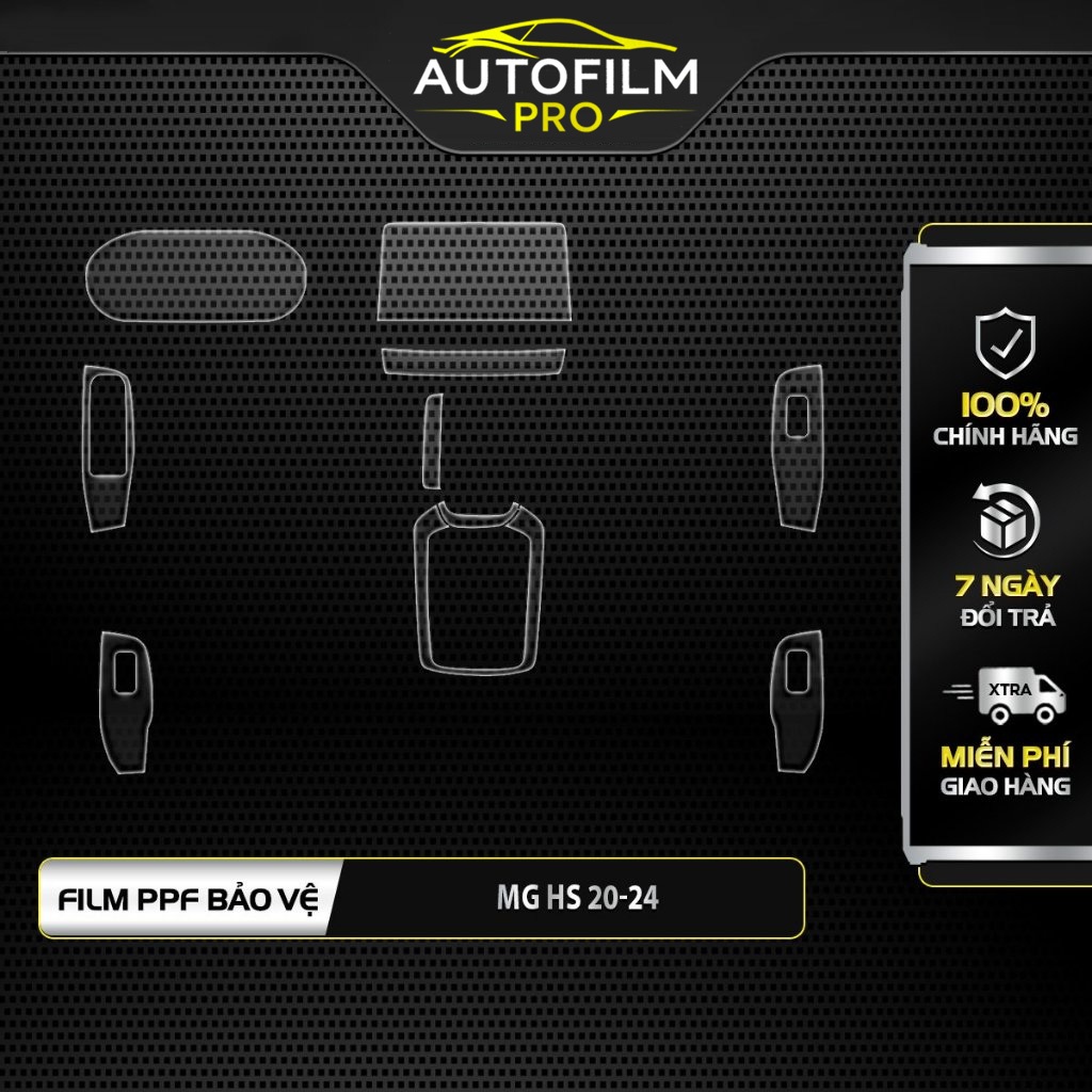 MG HS 2020-2024: Film PPF trong suốt dán xe Trong suốt, chống xước và che mờ vết xước nội thất ô tô 