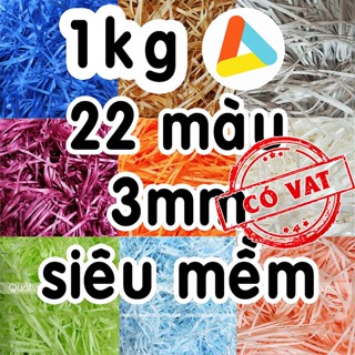 [22 Màu] Giấy Rơm Giấy Vụn Cắt Sợi Lót Hộp Quà Tặng