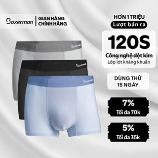 Combo 3 Quần lót nam cao cấp Profit BOXERMAN, Quần boxer nam thun lạnh, thoáng khí, kháng khuẩn, khử mùi,big size 100kg