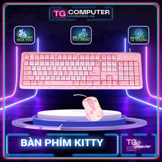   GIÁ SỈ  Combo Bàn phím và chuột màu hồng cực đáng yêu - Bộ BÀN PHÍM CHUỘT HELLO KITTY 