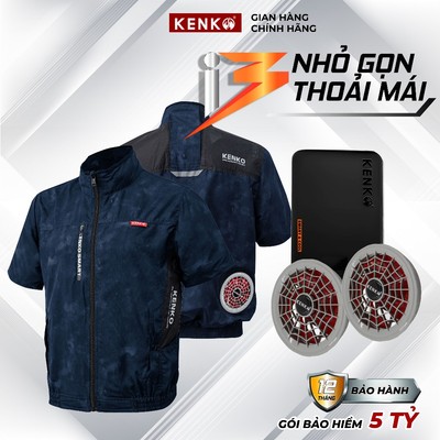 Áo điều hoà cộc tay KENKO I3 15v, chất liệu vải gió thoáng mát, pin nhỏ gọn phù hợp đi chơi và hoạt động thể thao