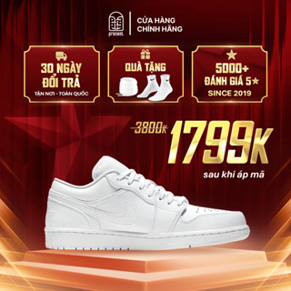 Giày Air Jordan 1 Low All White chính hãng cho nam nữ, JD1 Low All White real fullbox Present Original Sneaker