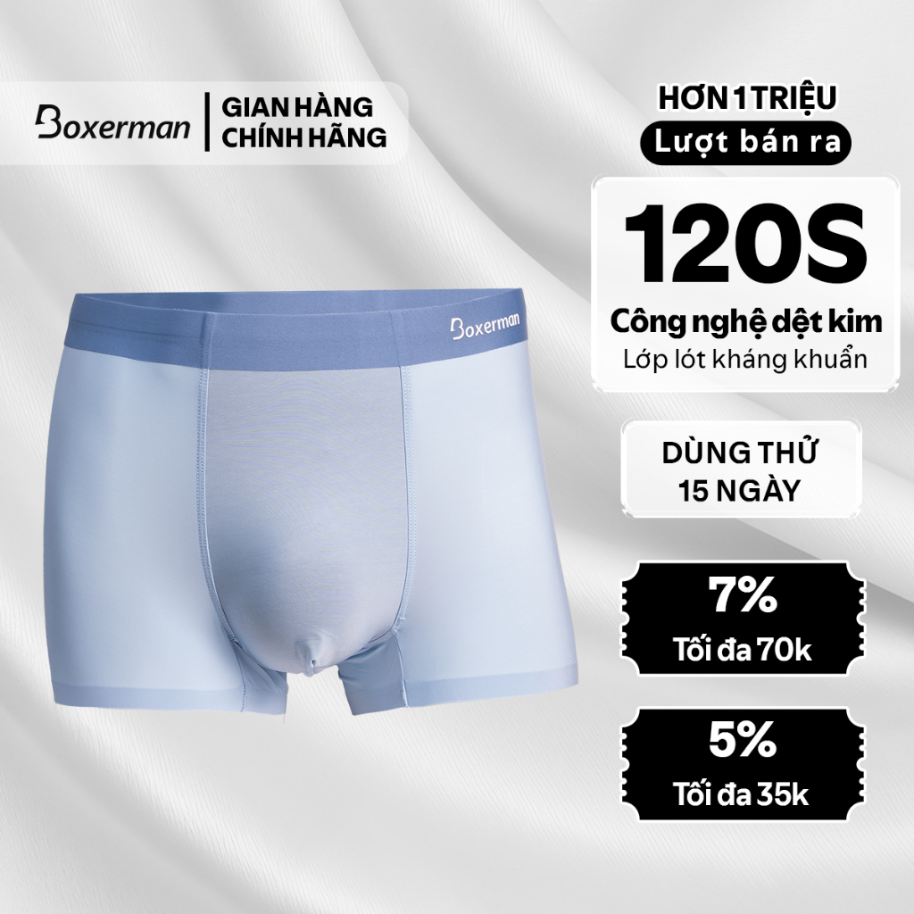 Quần boxer nam thun lạnh PROFIT BOXERMAN,Quần sịp cho nam không đường may, thoáng mát, kháng khuẩn